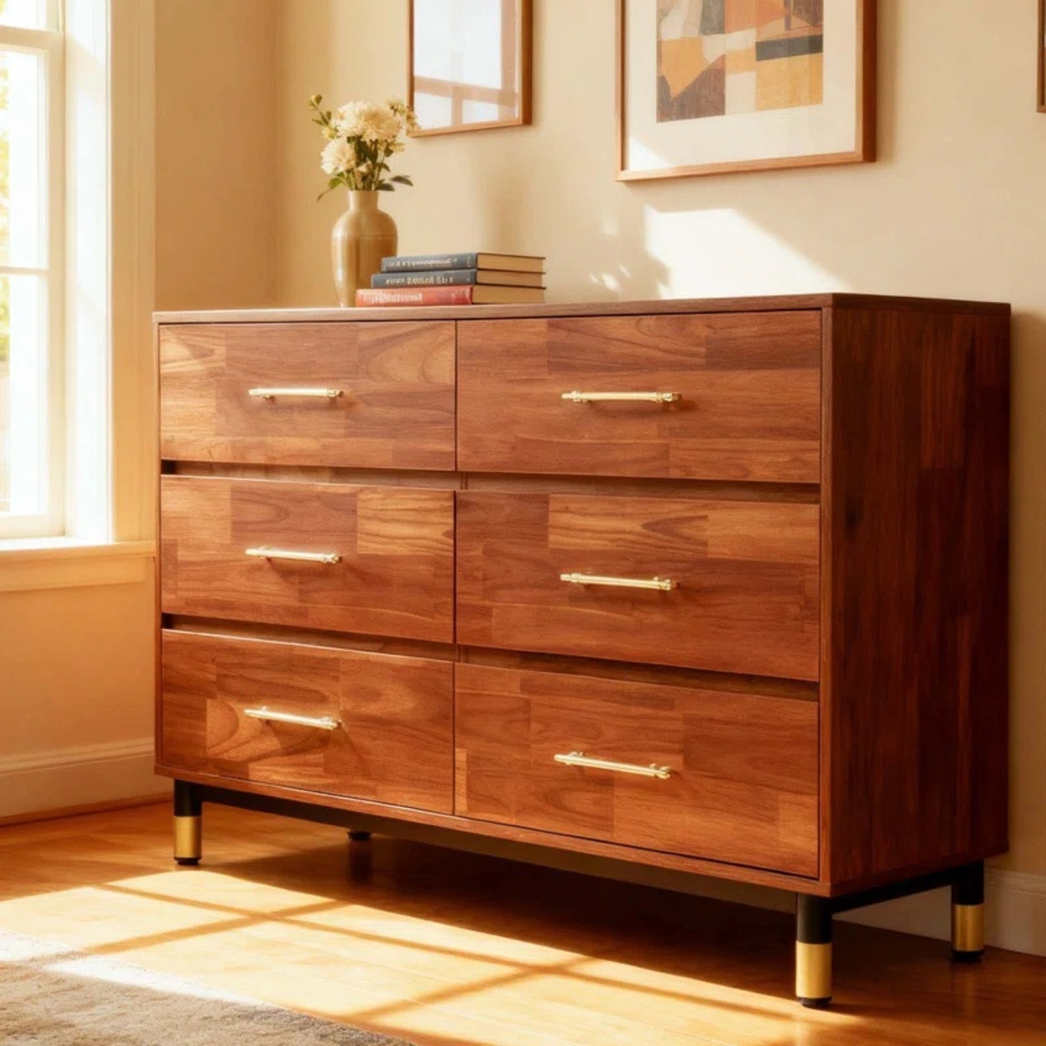 Wayfair Ebern Designs Dark Brown Wood Dresser - image-6