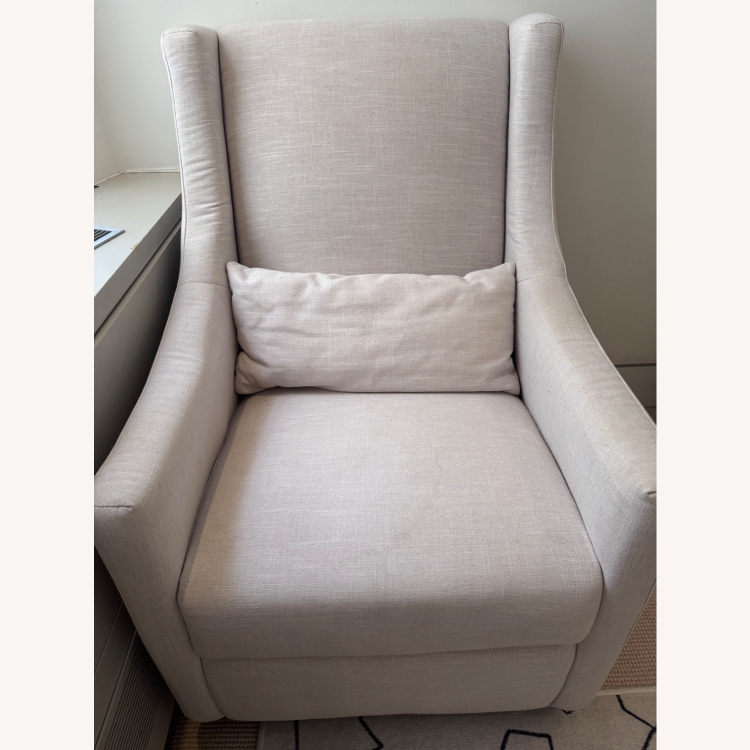Babyletto Beige Fabric Glider Nursing Chair - image-1