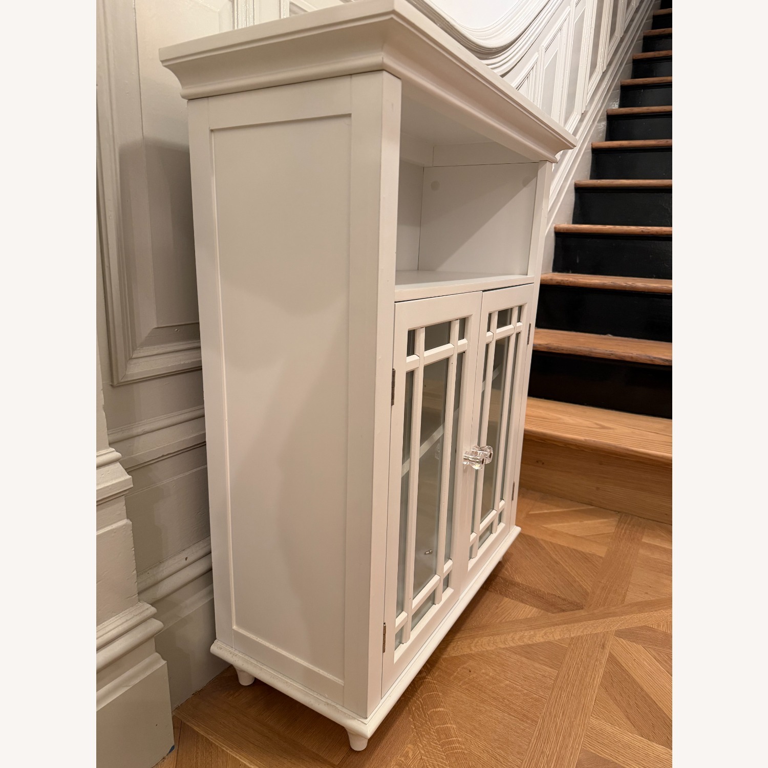 Crate & Barrel White Wood Nightstand - image-3