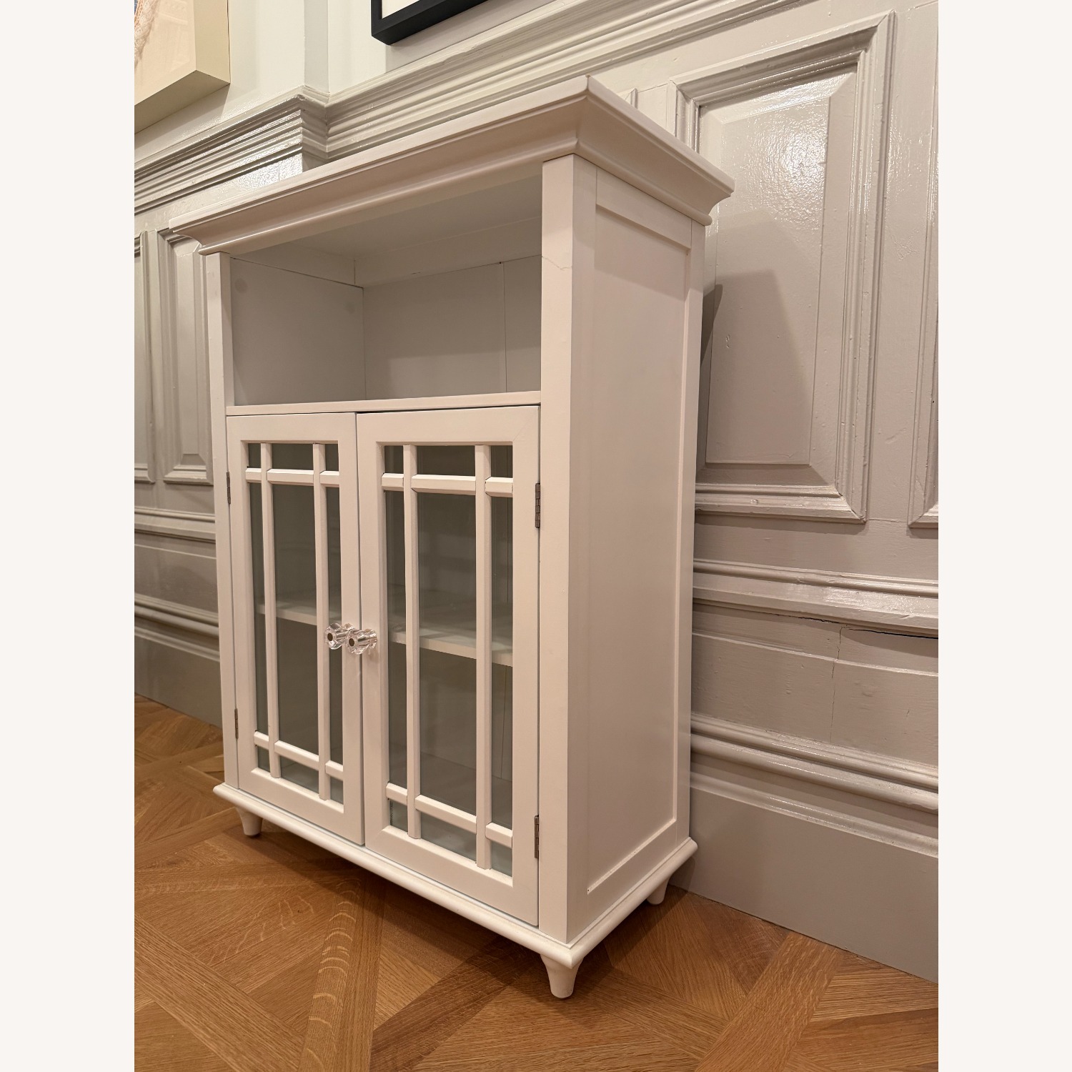 Crate & Barrel White Wood Nightstand - image-5