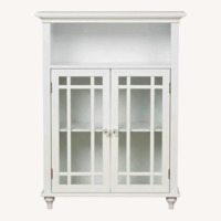 Crate & Barrel White Wood Nightstand