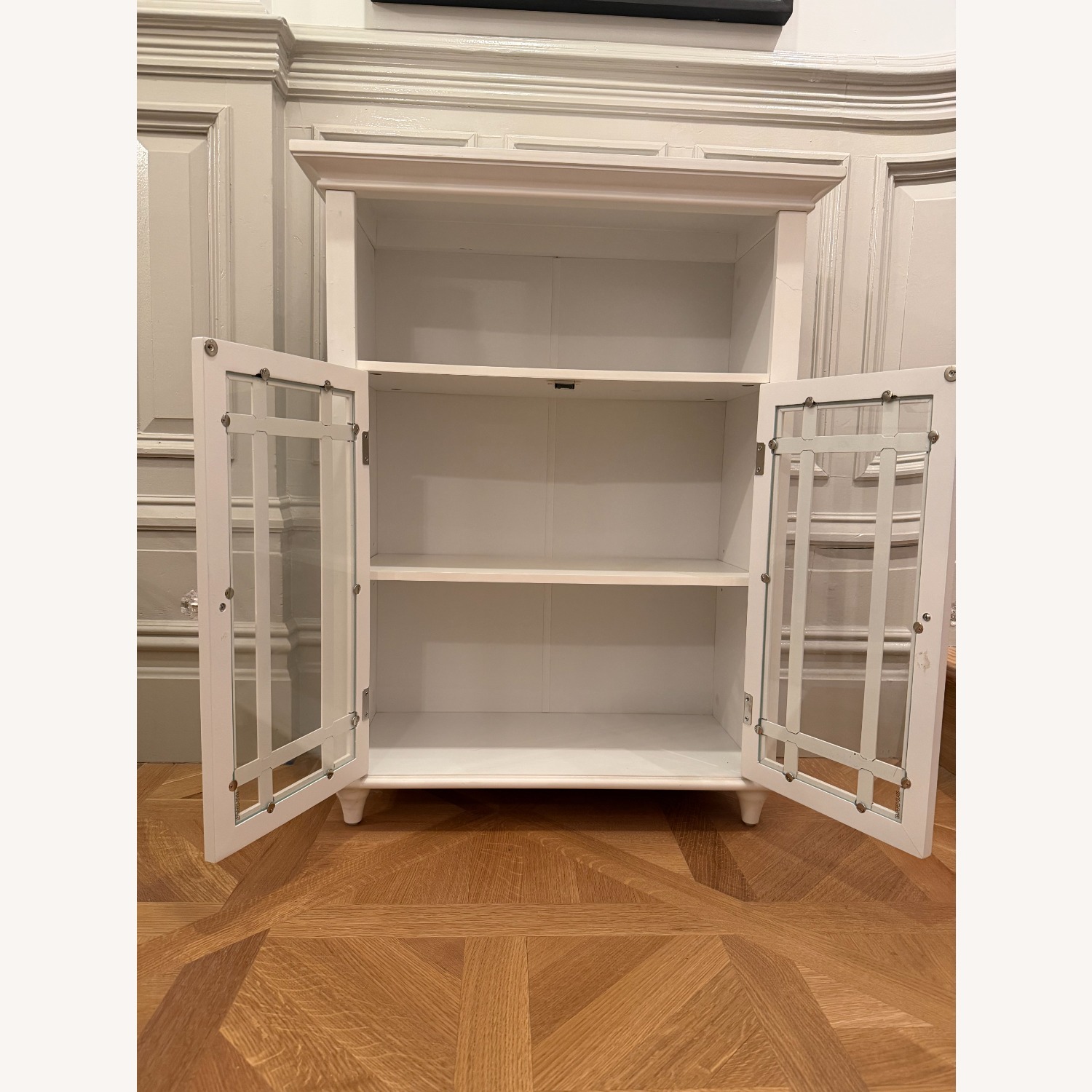 Crate & Barrel White Wood Nightstand - image-4