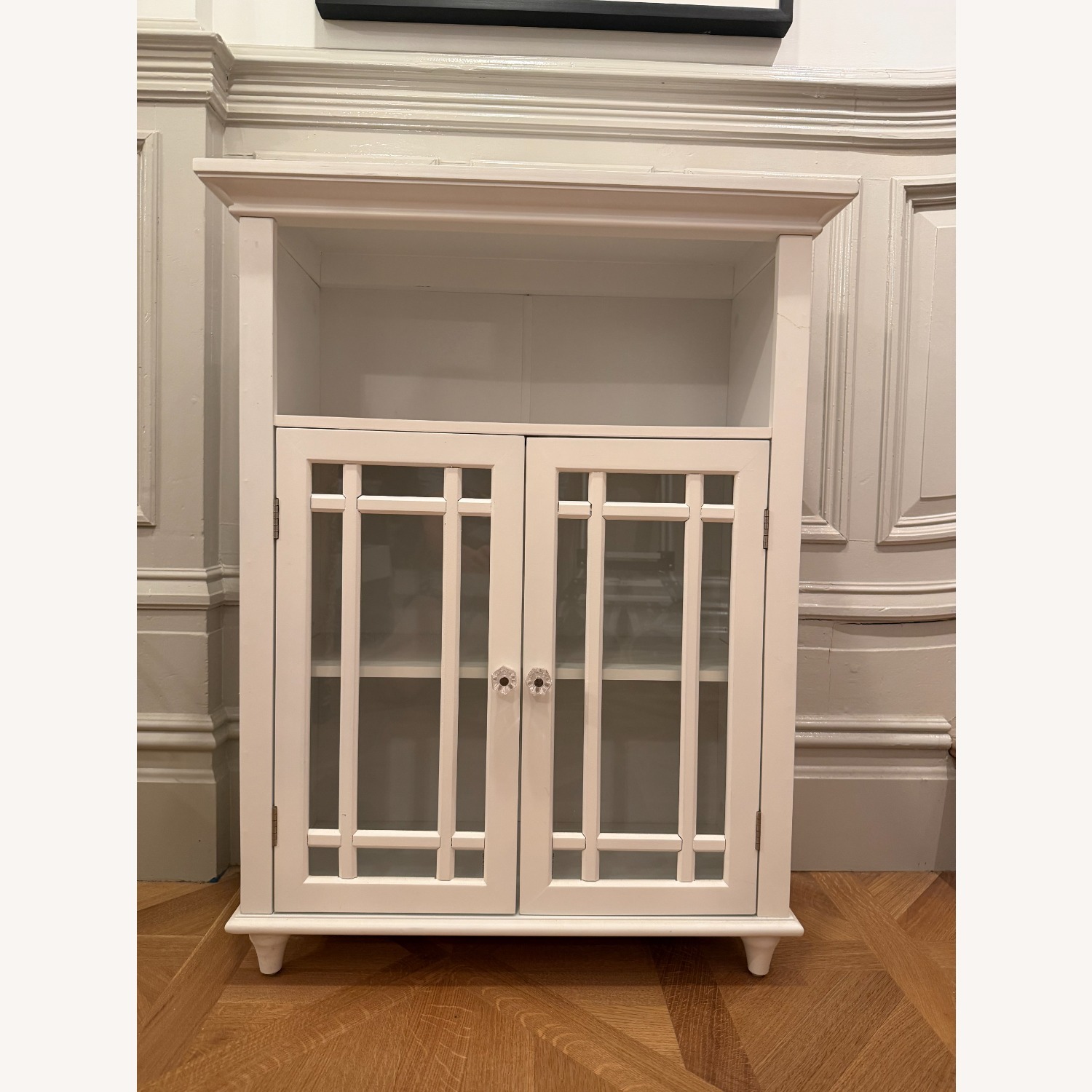 Crate & Barrel White Wood Nightstand - image-1