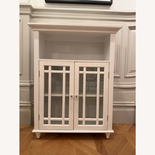 Used Crate & Barrel White Wood Nightstand for sale on AptDeco
