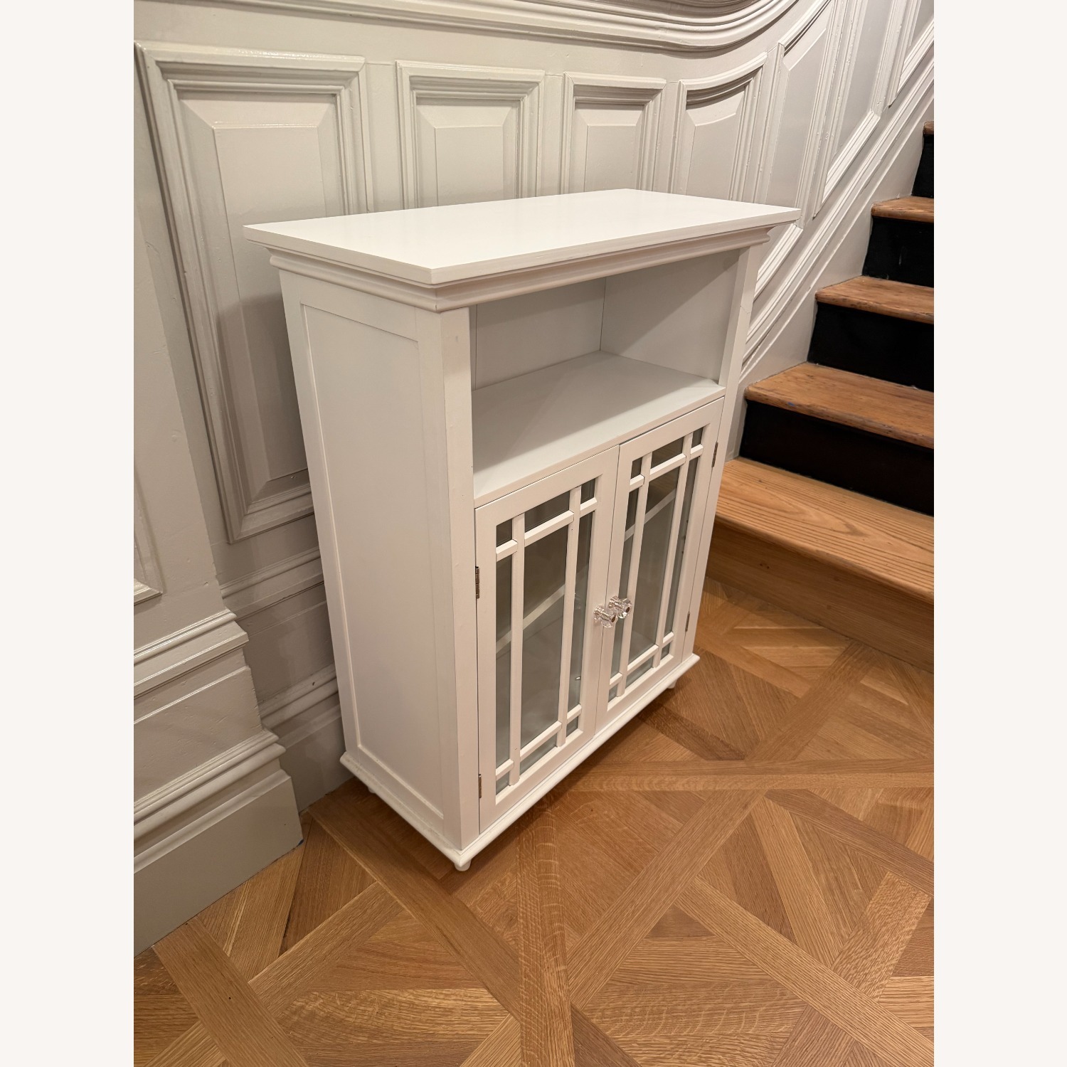 Crate & Barrel White Wood Nightstand - image-2
