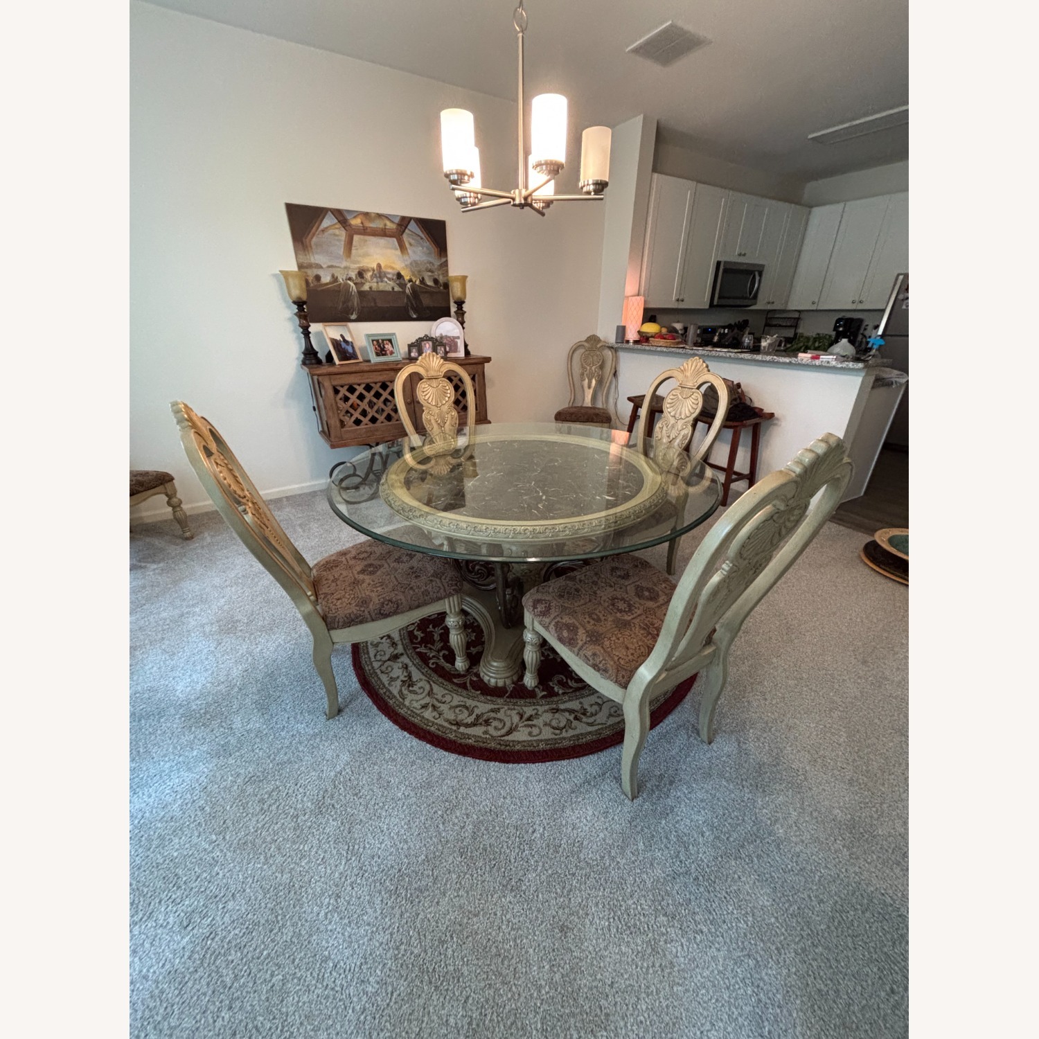Round Glass Dining Table Pedestal Base  - image-1