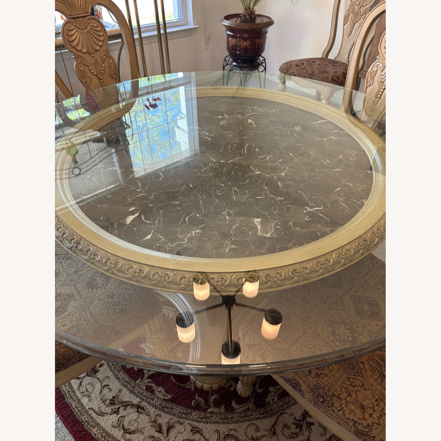 Round Glass Dining Table Pedestal Base  - image-4
