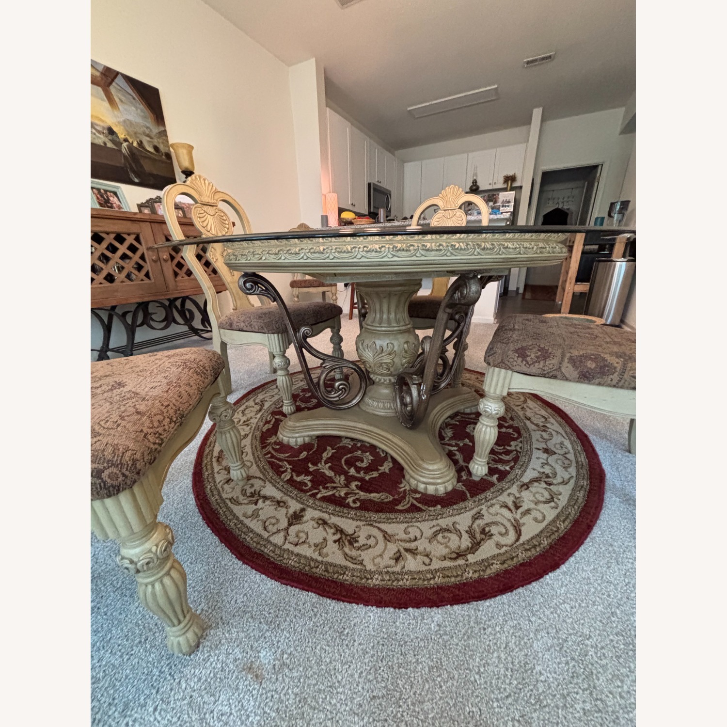 Round Glass Dining Table Pedestal Base  - image-2