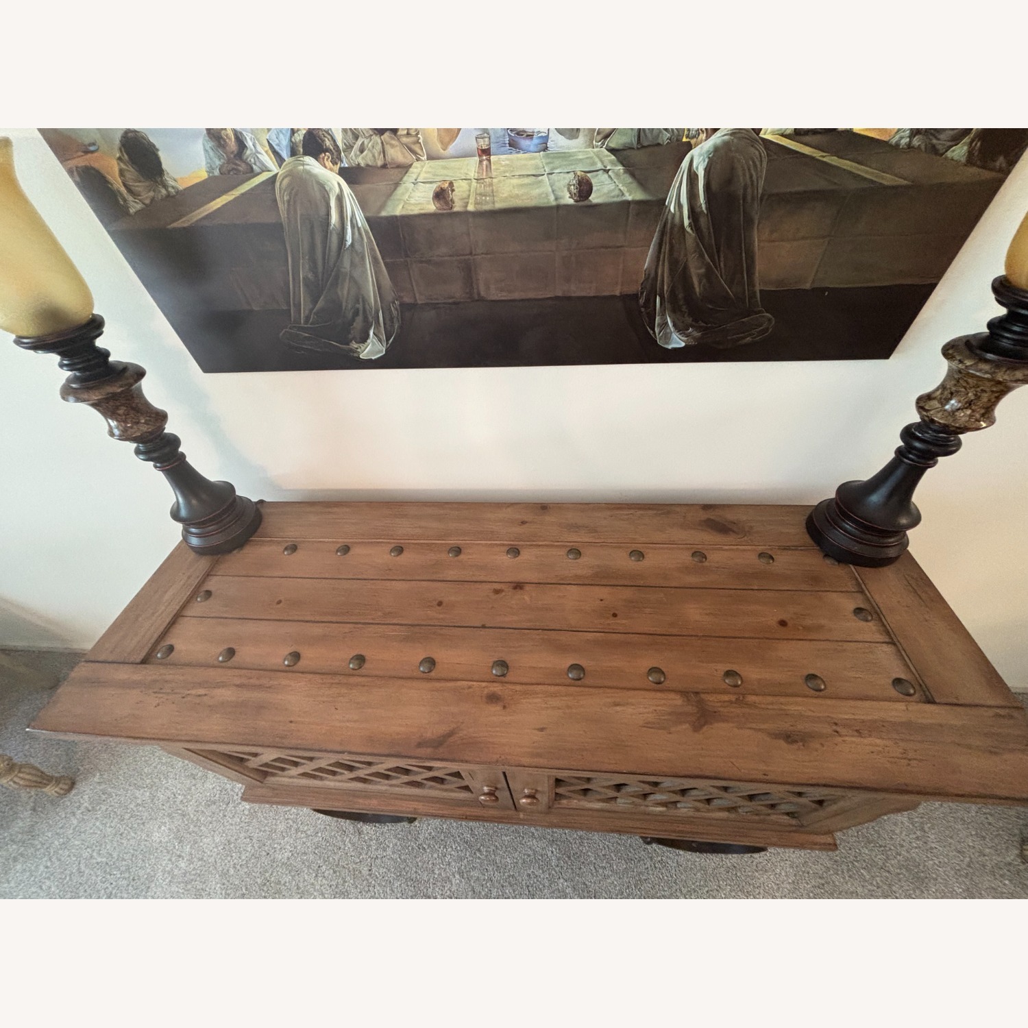 Light Brown Wood Side Table - image-3