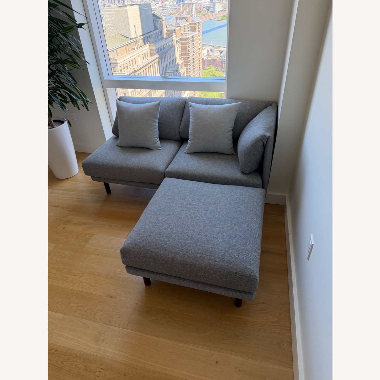 Burrow Light Gray Fabric 3+ Piece Sectional - image-4