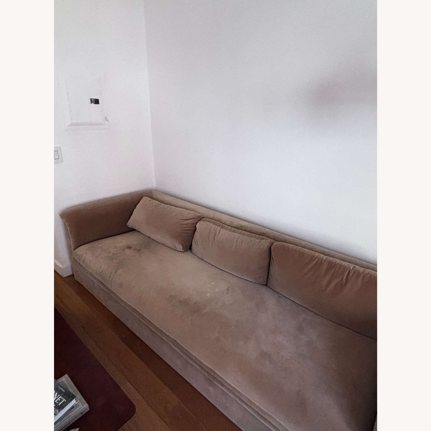 CB2 Mardones 103" Camel Brown Velvet Sofa - image-2