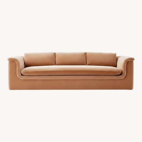 Used CB2 Mardones 103" Camel Brown Velvet Sofa for sale on AptDeco