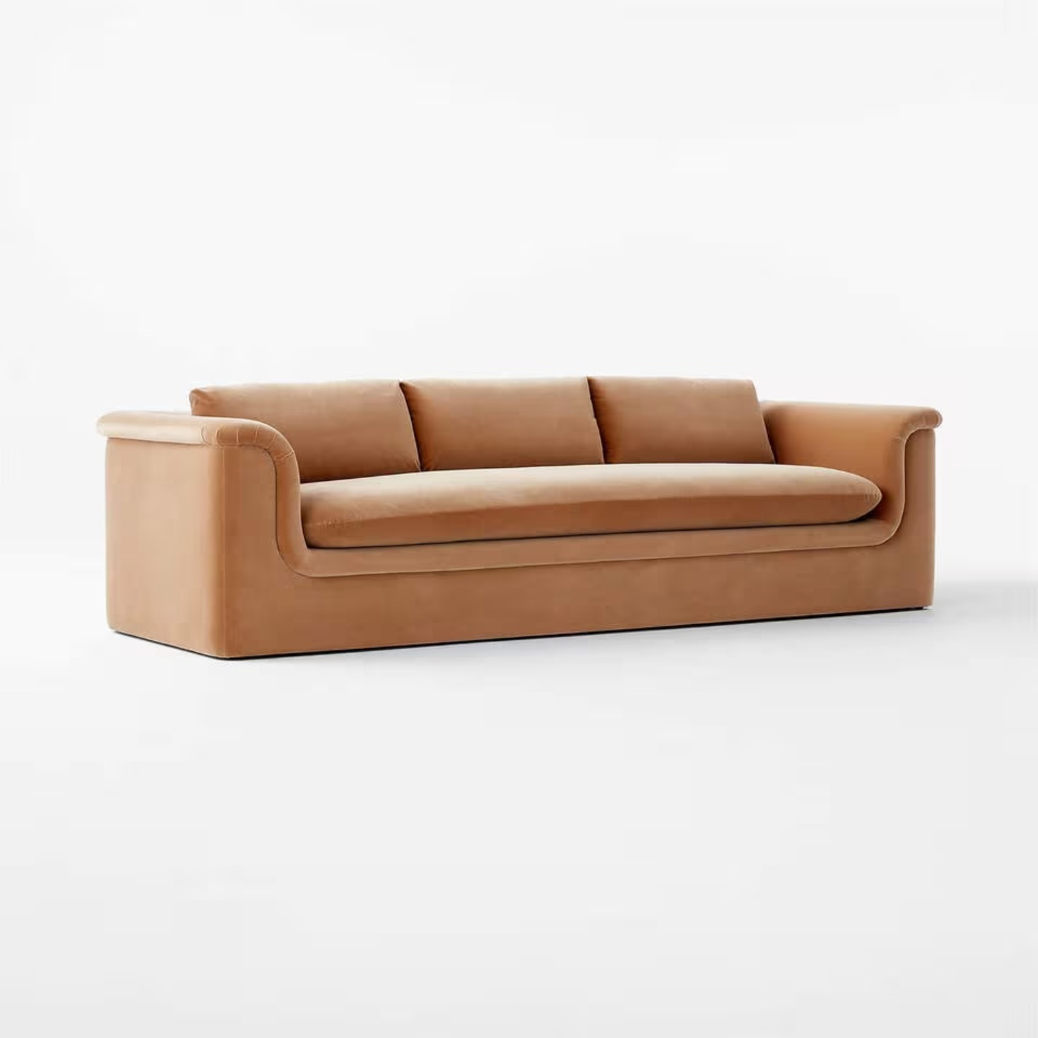 CB2 Mardones 103" Camel Brown Velvet Sofa - image-5