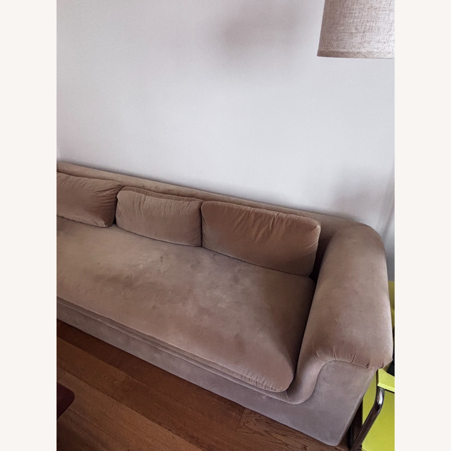 CB2 Mardones 103" Camel Brown Velvet Sofa - image-4