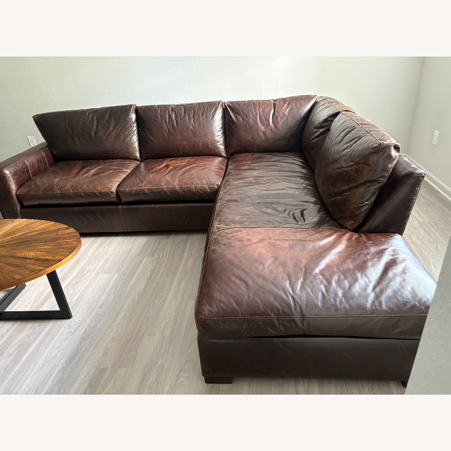 Genuine leather L-shape Sofa - image-2