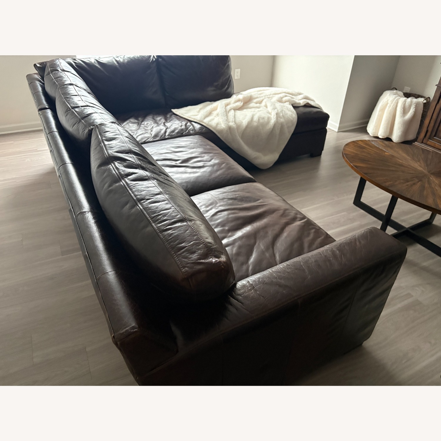 Genuine leather L-shape Sofa - image-6