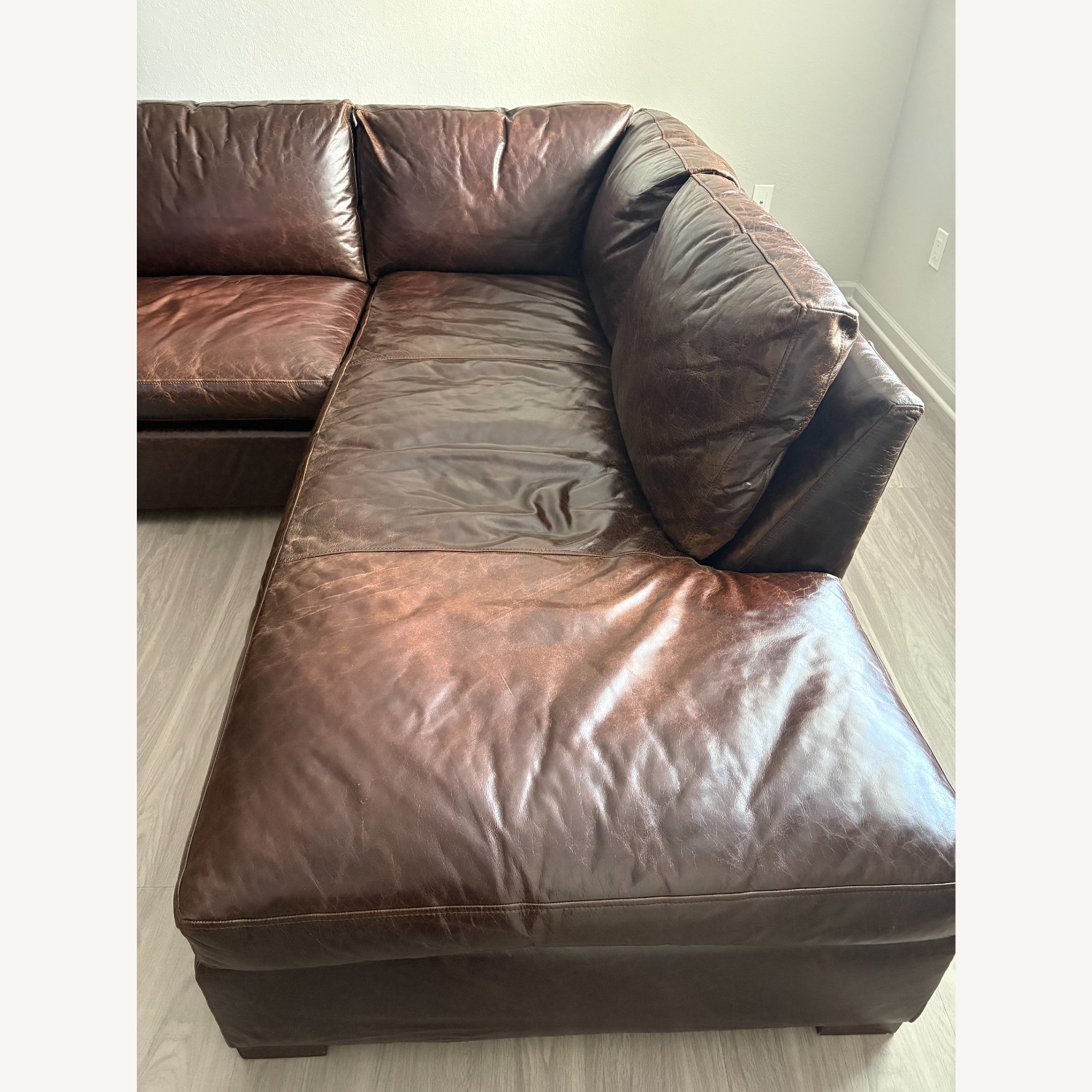 Genuine leather L-shape Sofa - image-9