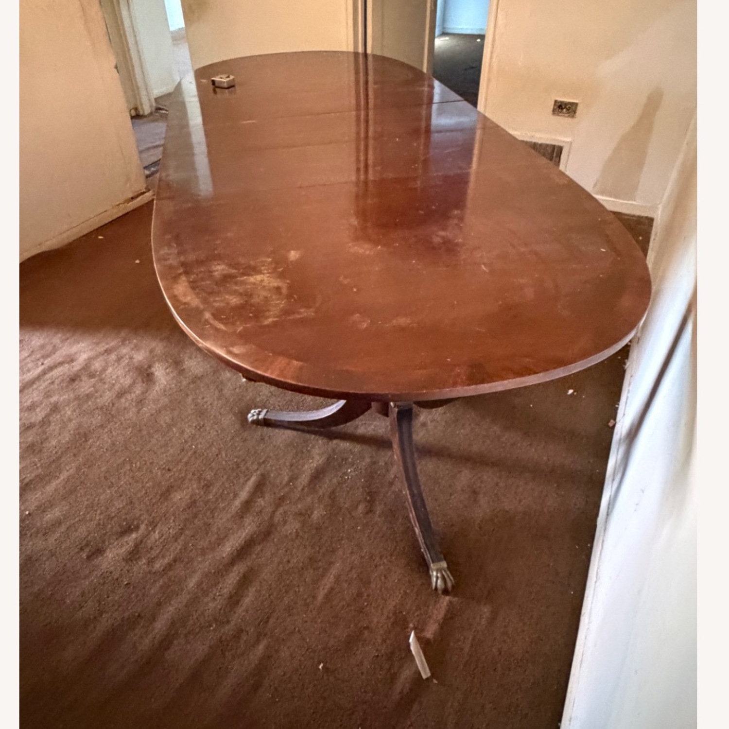 Vintage/Antique Dark Brown Wood Dining Table - image-5