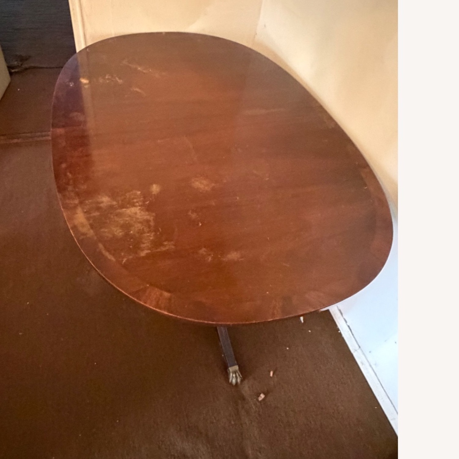 Vintage/Antique Dark Brown Wood Dining Table - image-4