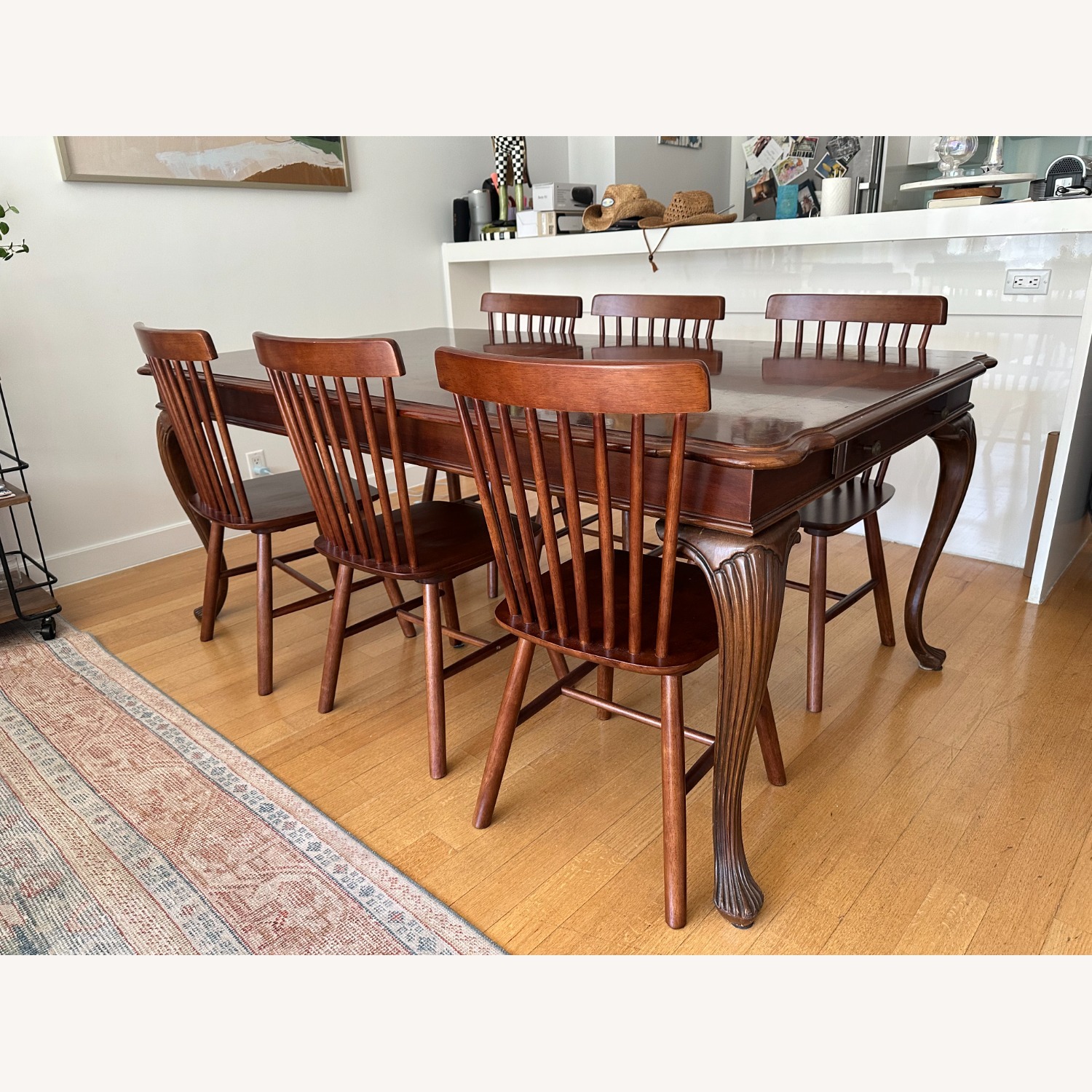 American Drew Extendable Dining Table + 6 Chairs - image-2
