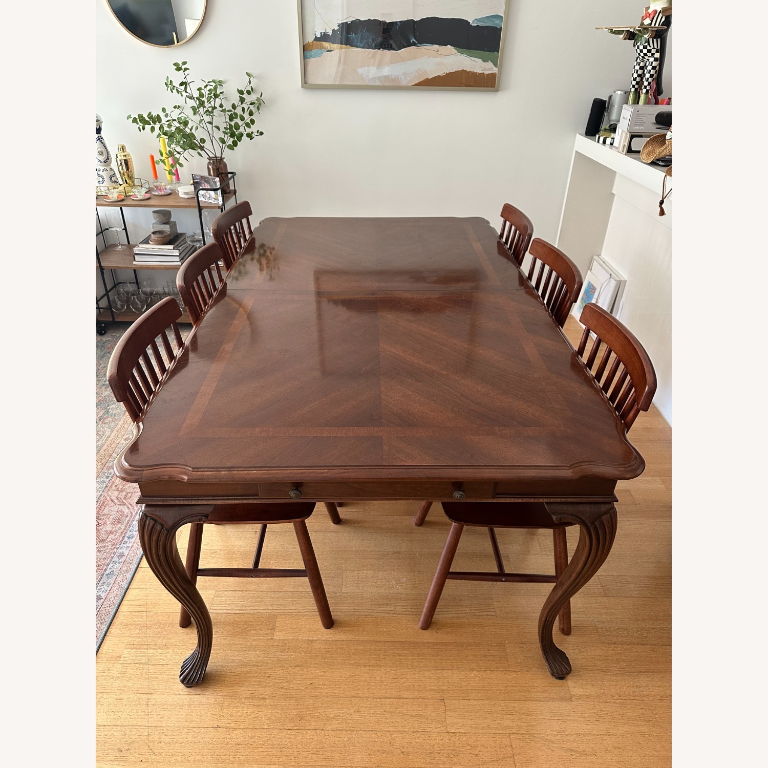 American Drew Extendable Dining Table + 6 Chairs - image-1
