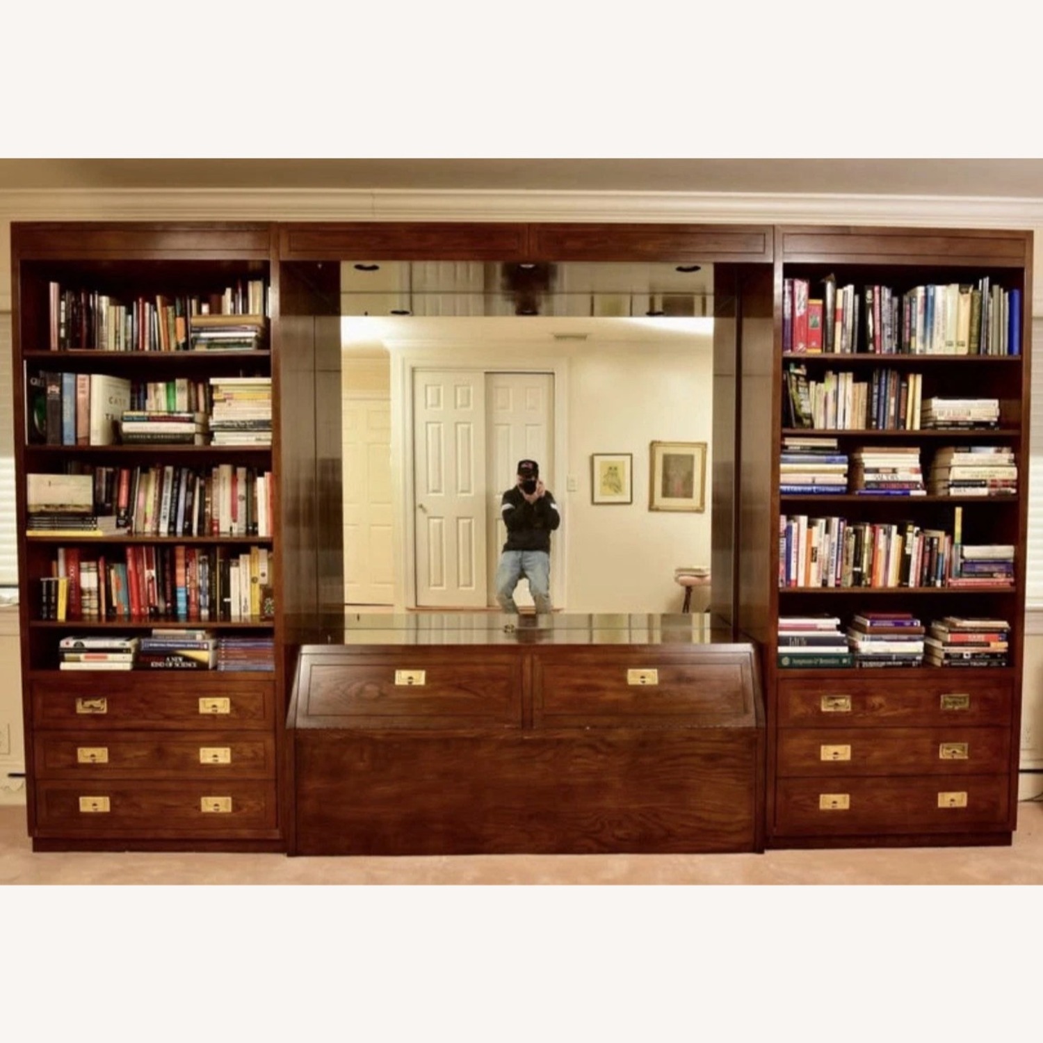 Henredon Scene One 11ft Wall Unit Mirror Light - image-2