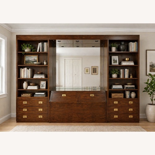Used Henredon Scene One 11ft Wall Unit Mirror Light for sale on AptDeco