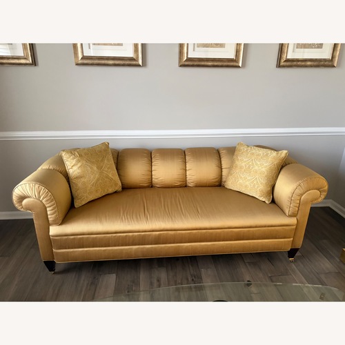 Used Baker Furniture Gold Silk 3+ Seater Sofa for sale on AptDeco
