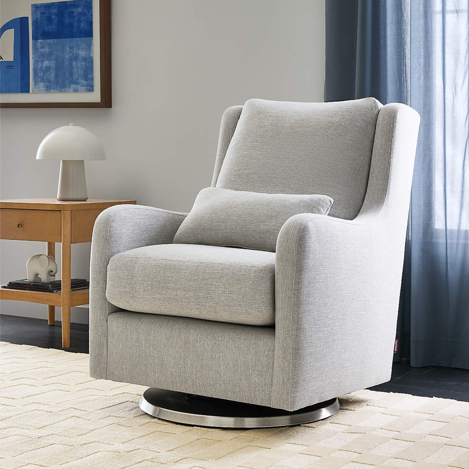 Monte Design Milo Light Gray Fabric Nursing Chair - image-4