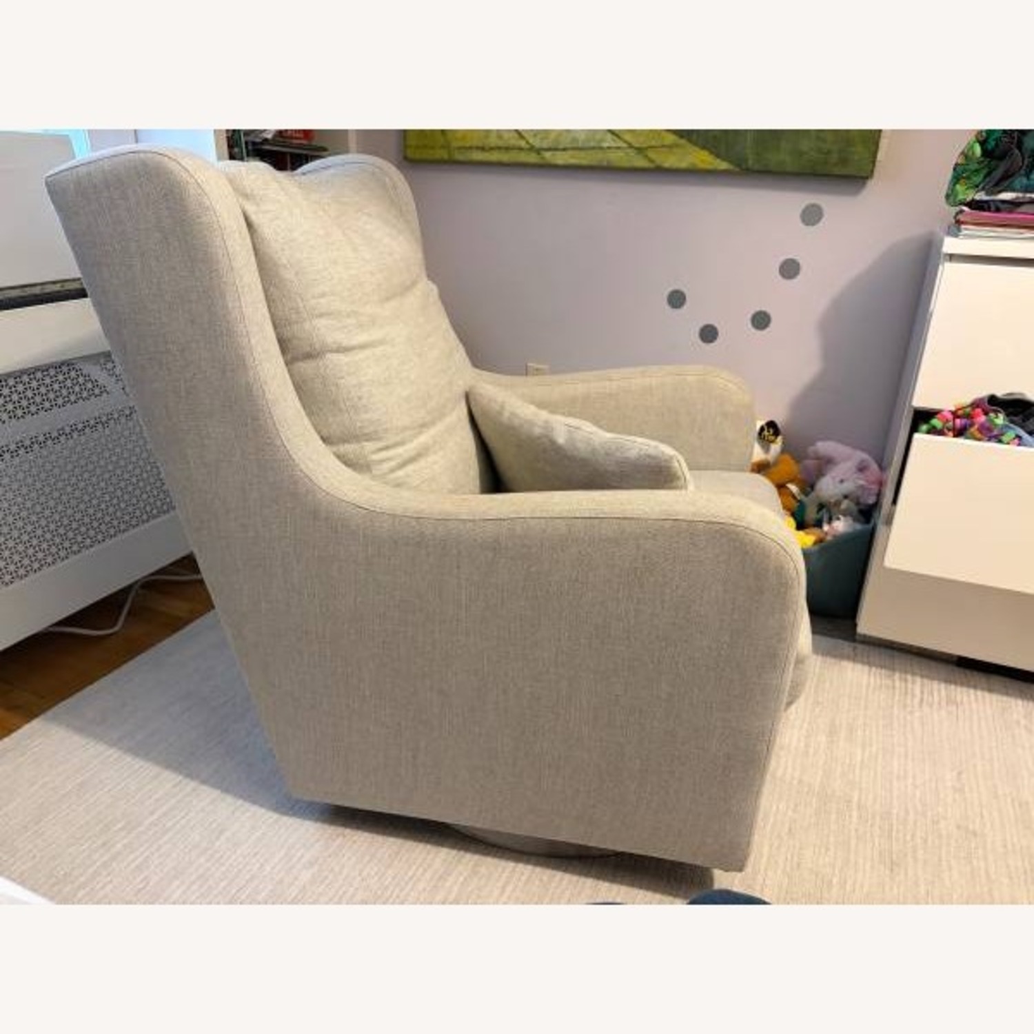 Monte Design Milo Light Gray Fabric Nursing Chair - image-2