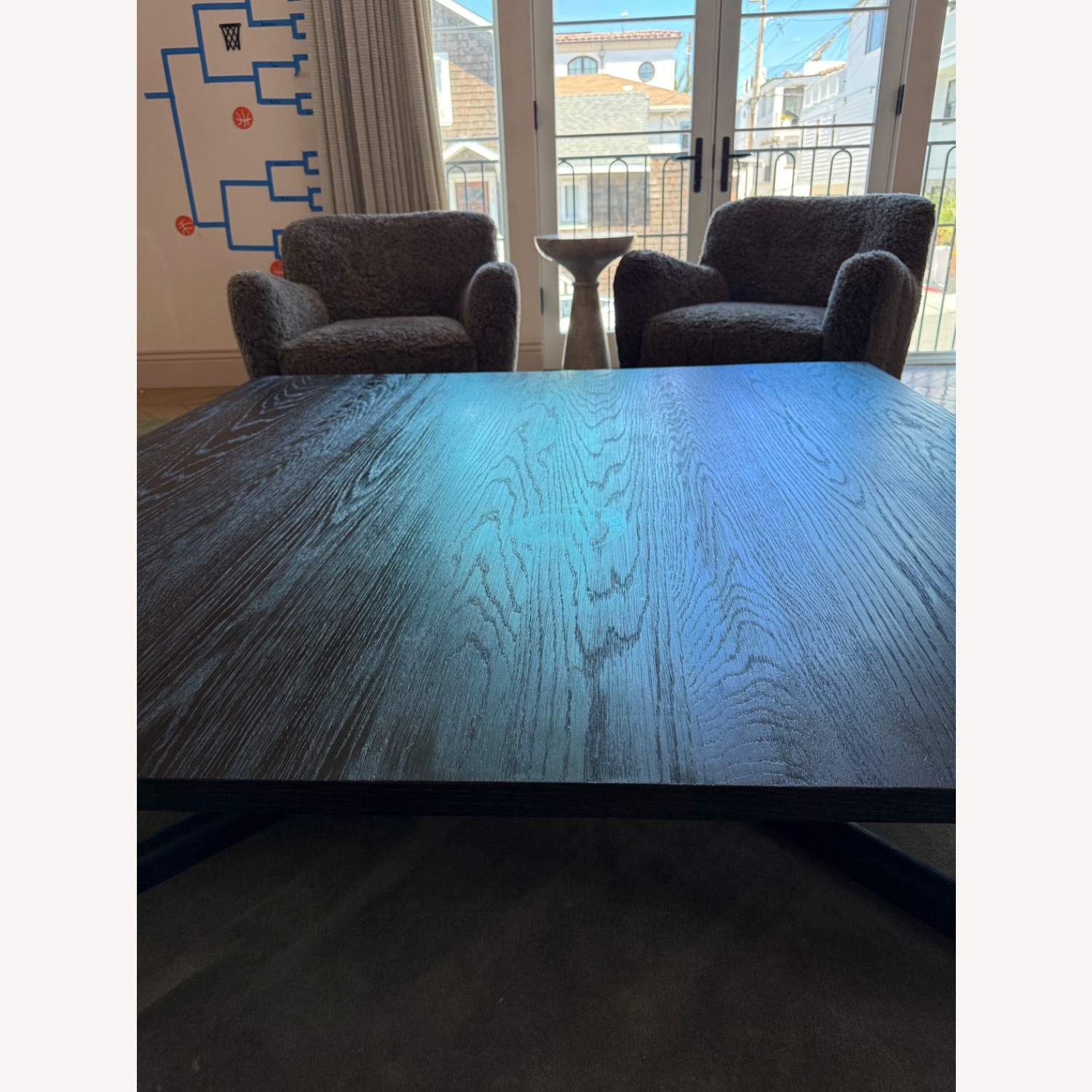 Restoration Hardware Black Wood Coffee Table - image-3