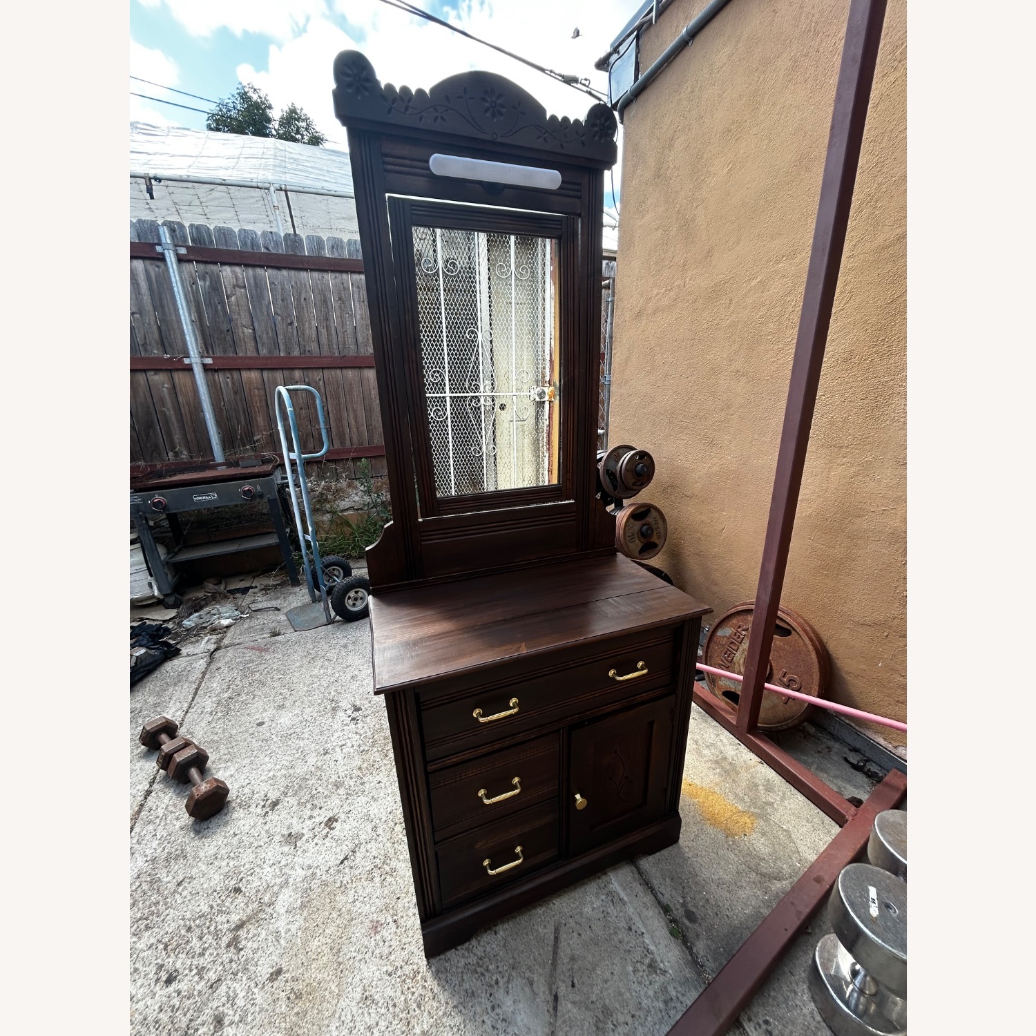 Vintage/Antique Dark Brown Wood Dresser - image-2