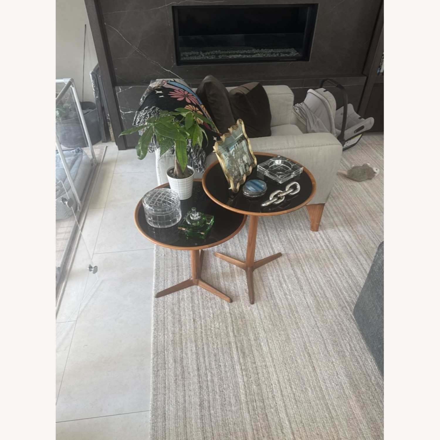 Round Side Tables Set of 2 - image-1