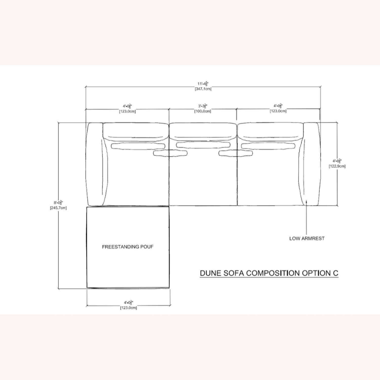 Poliform Dark Gray Fabric 3+ Piece Sectional - image-3