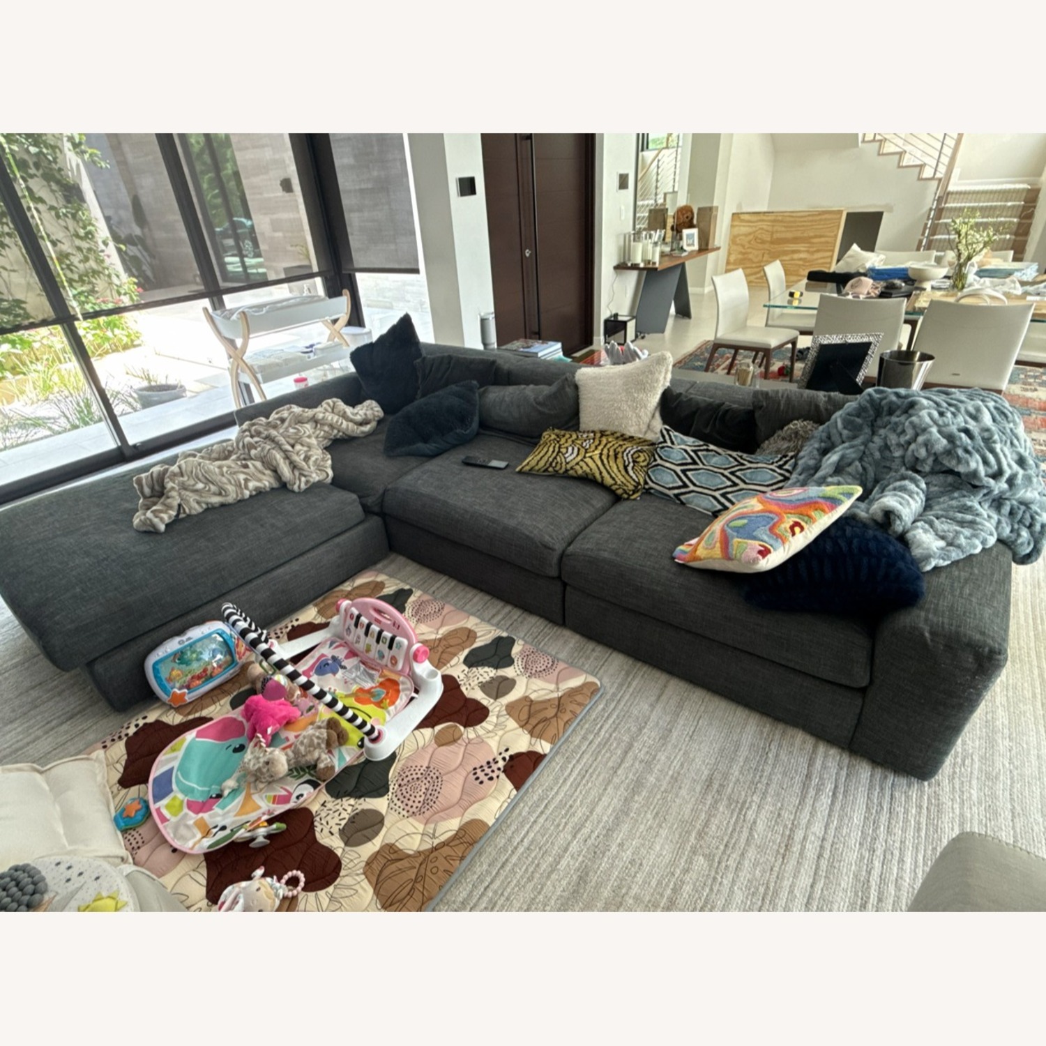 Poliform Dark Gray Fabric 3+ Piece Sectional - image-1