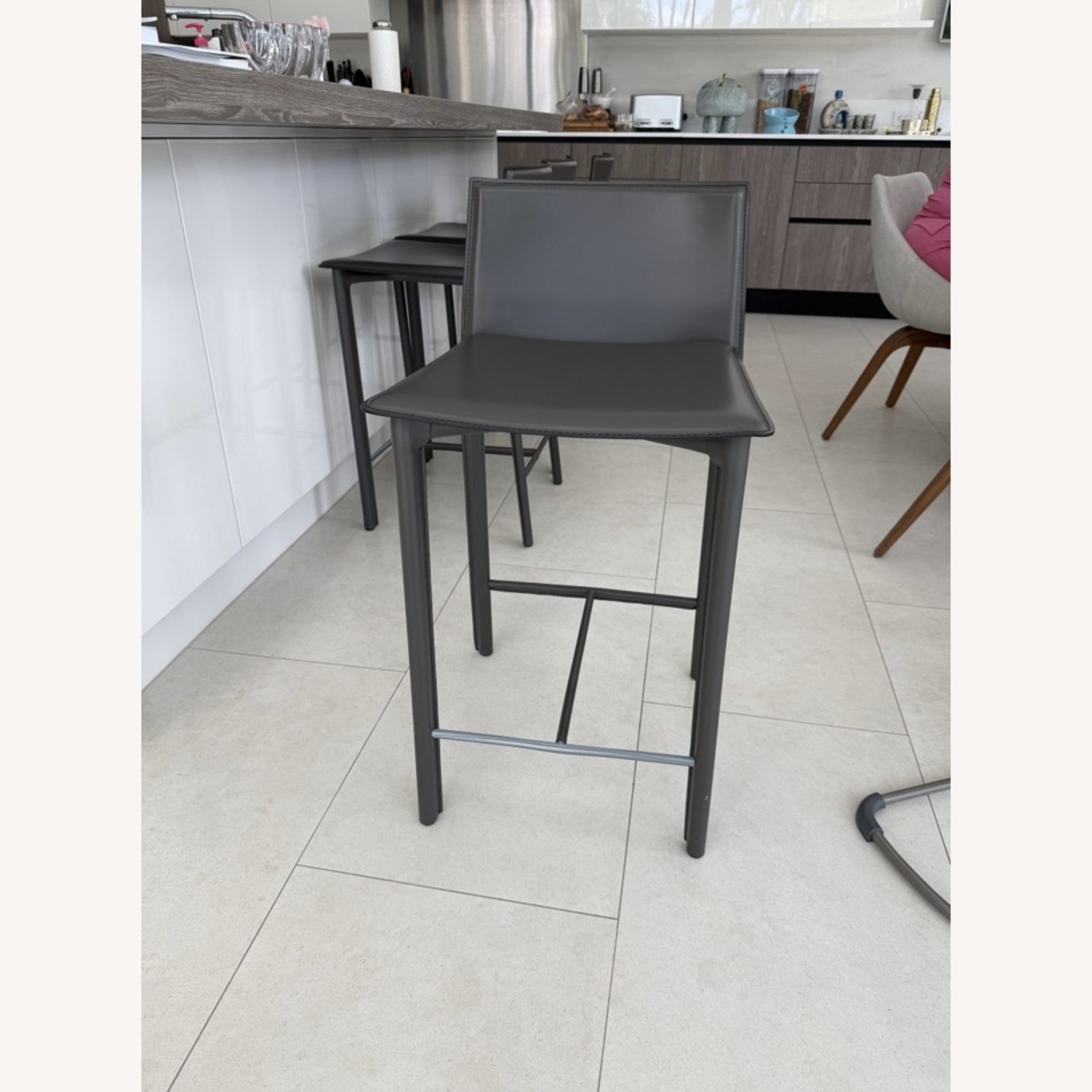 Cattelan Italia Upholstered Stools Set of 4 - image-1
