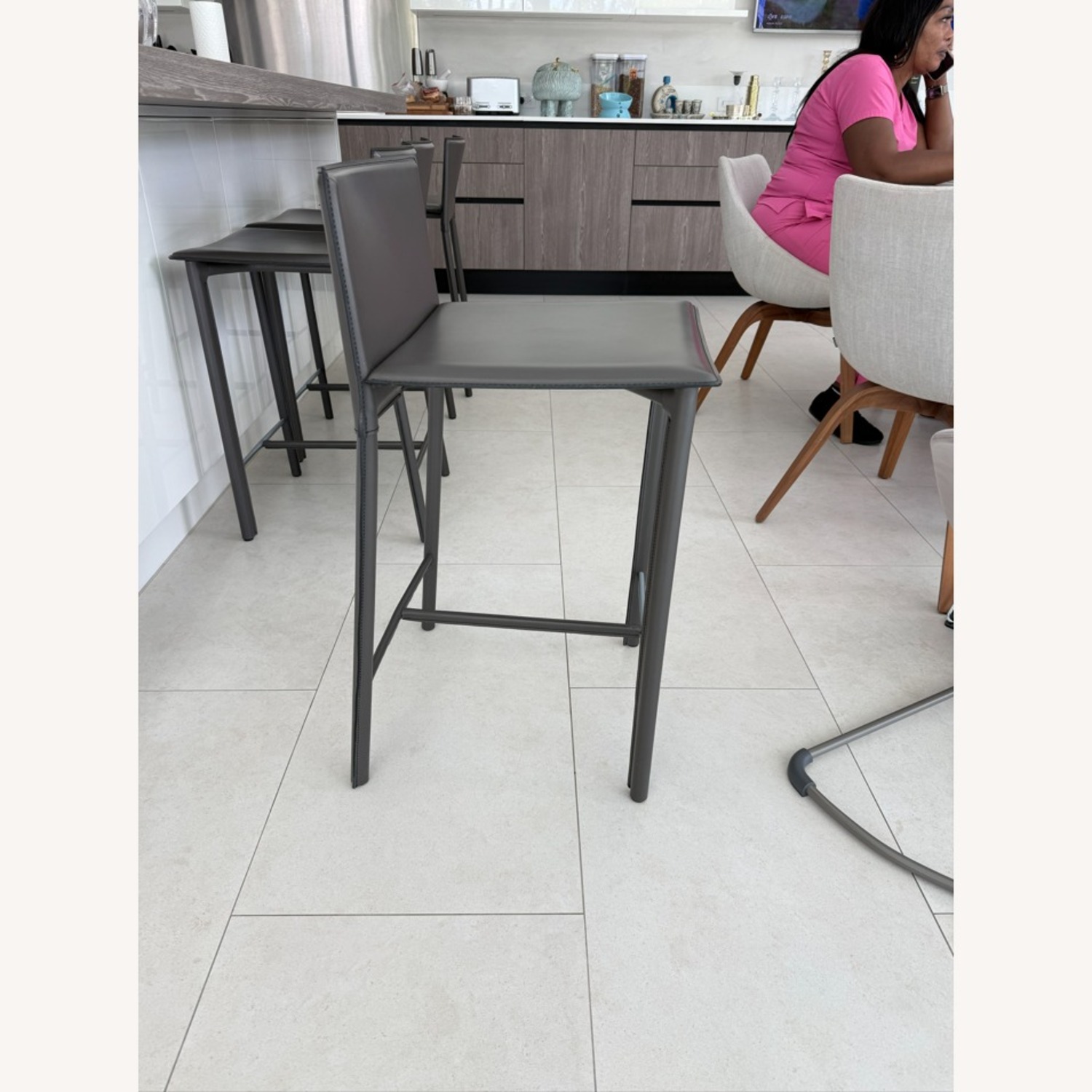 Cattelan Italia Upholstered Stools Set of 4 - image-2