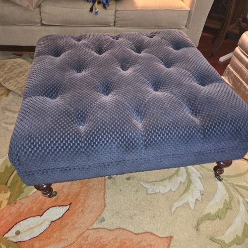Used Vintage/Antique Blue Ottoman for sale on AptDeco