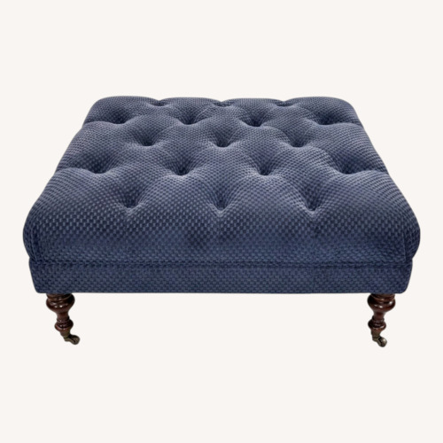 Used Vintage/Antique Blue Ottoman for sale on AptDeco