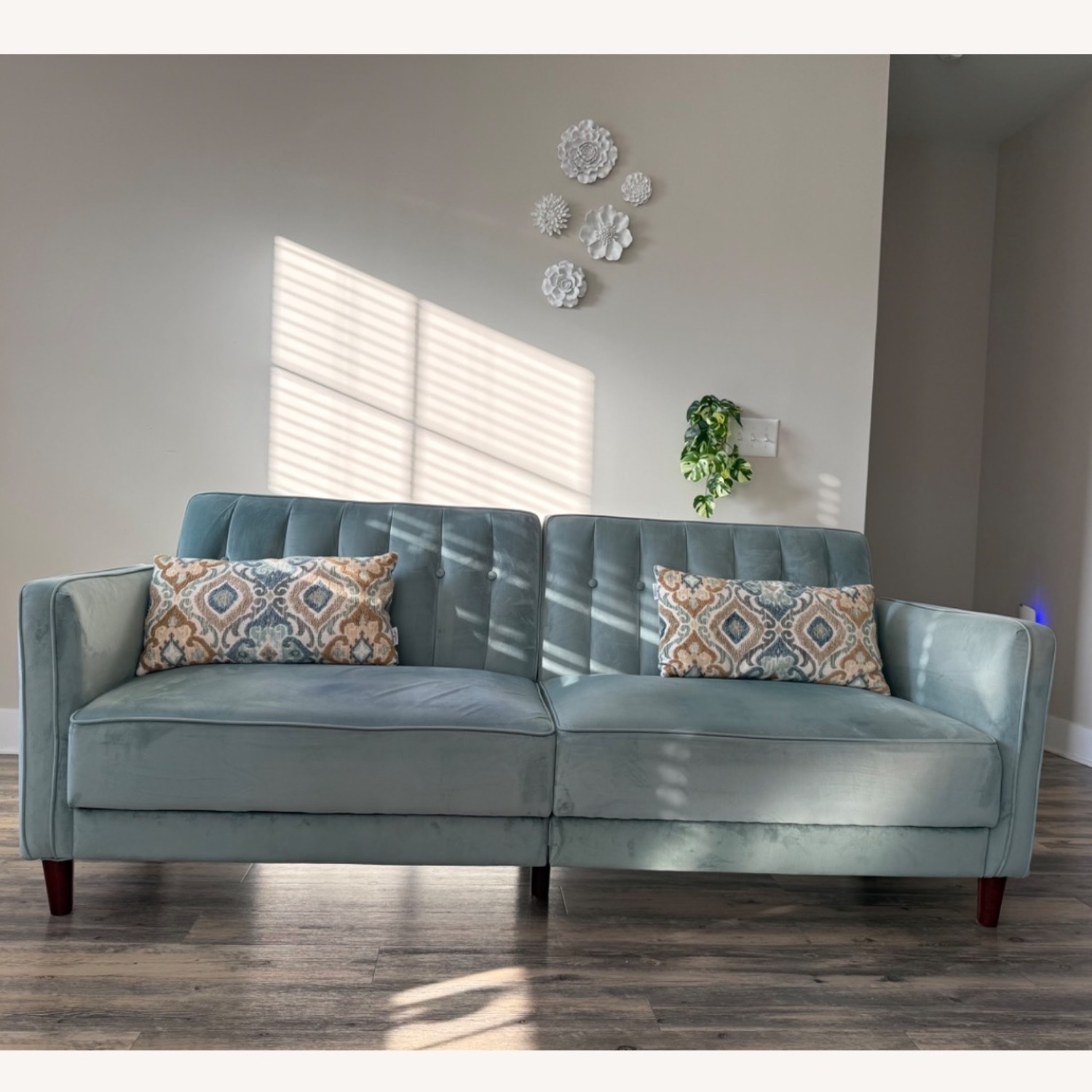 Target Green Velvet 3+ Seater Sofa - image-4