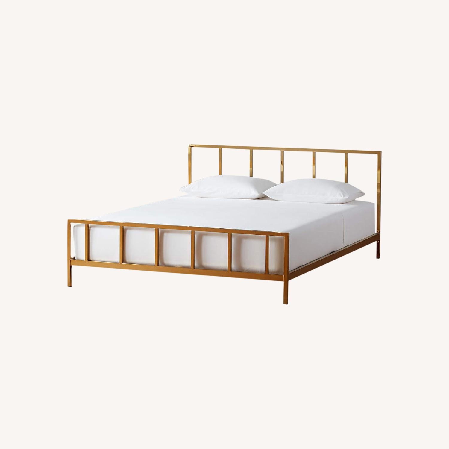 CB2 Gold Brass Bed Frame - image-2