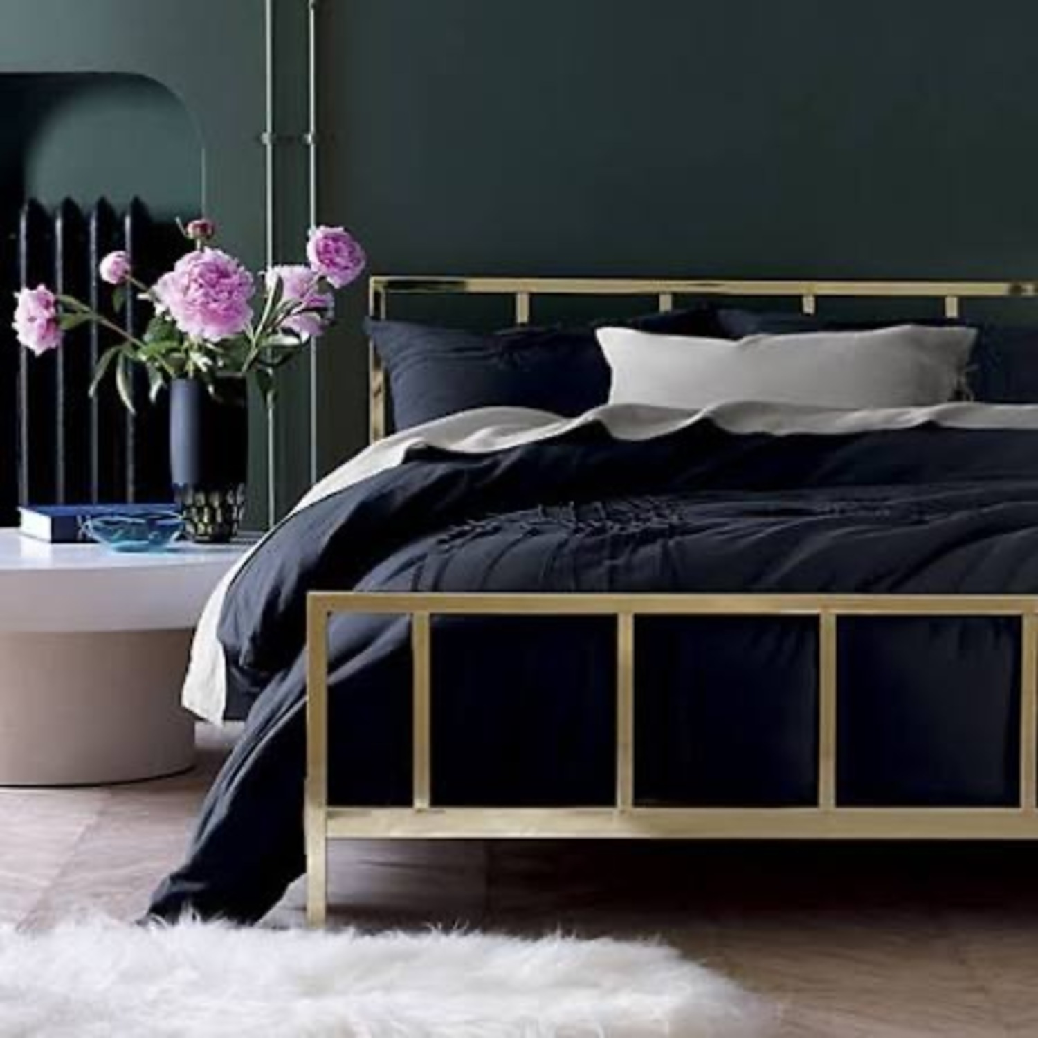 CB2 Gold Brass Bed Frame - image-3