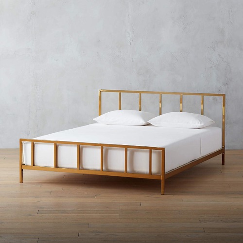 Used CB2 Gold Brass Bed Frame for sale on AptDeco