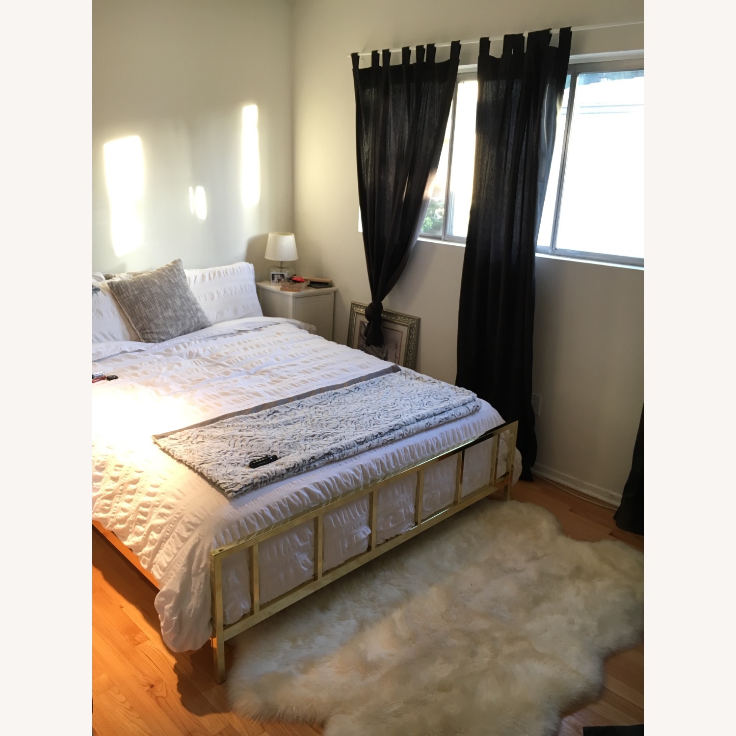 CB2 Gold Brass Bed Frame - image-5