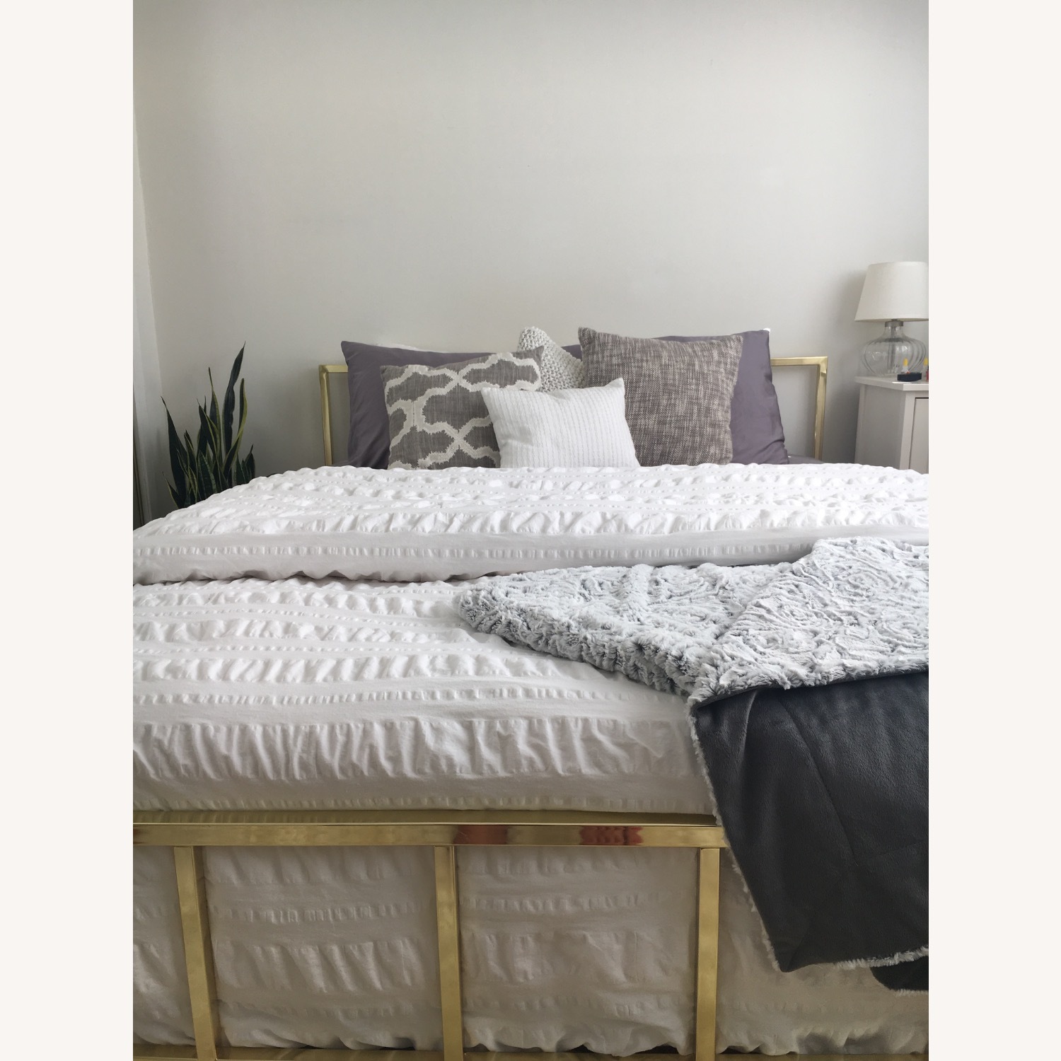 CB2 Gold Brass Bed Frame - image-4