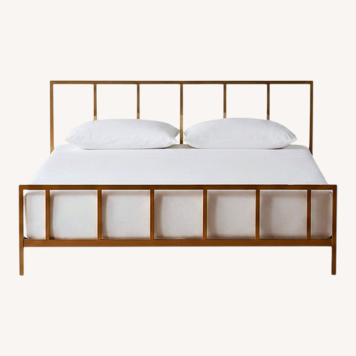 Used CB2 Gold Brass Bed Frame for sale on AptDeco
