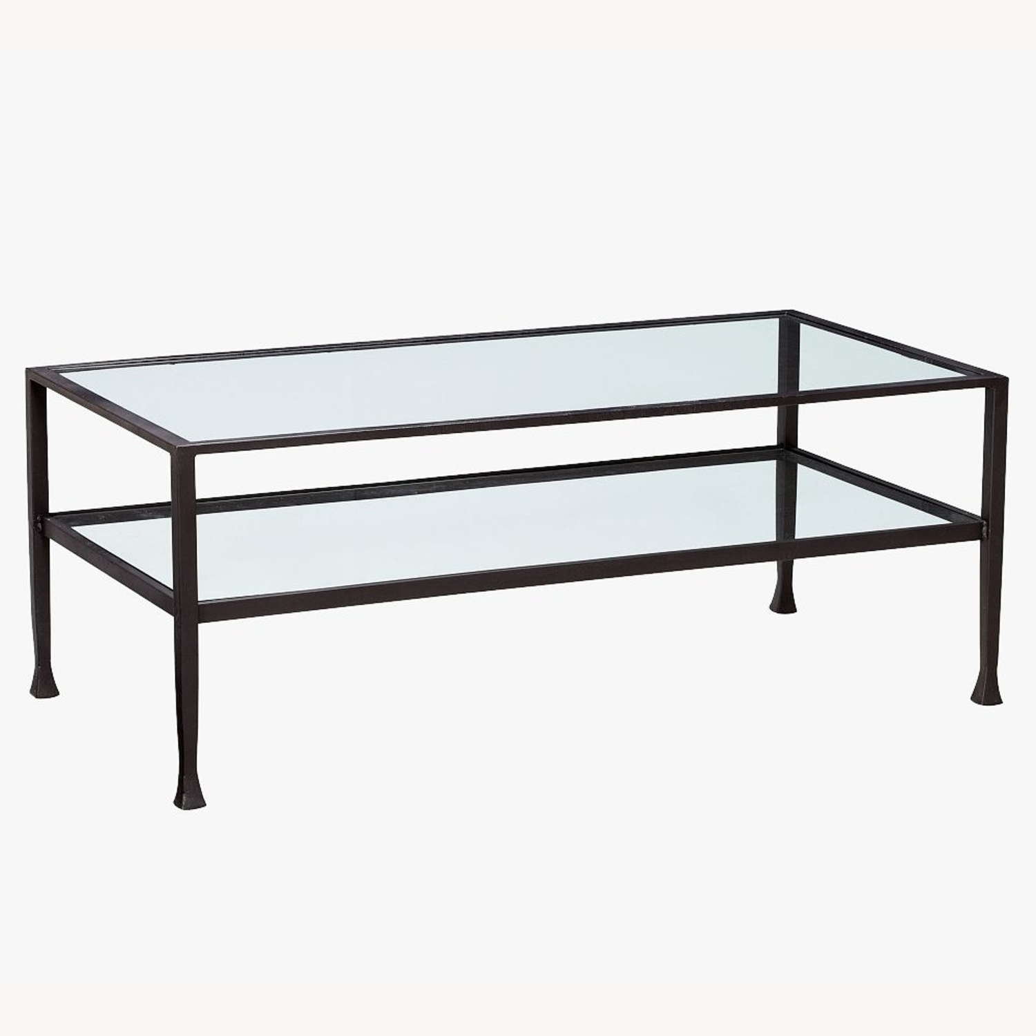Pottery Barn Tanner Black Glass Coffee Table - image-8