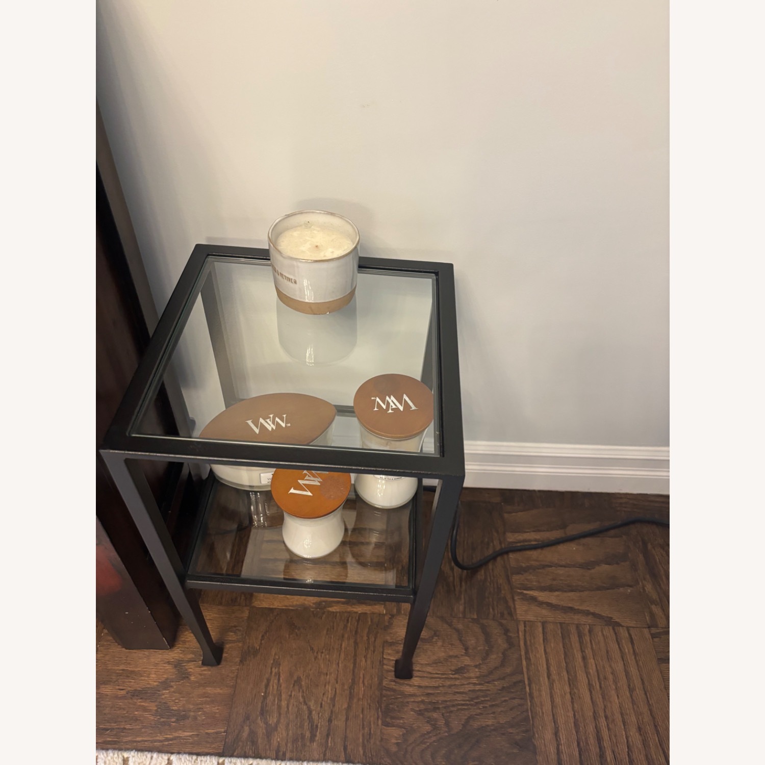 Pottery Barn Tanner Black Glass Coffee Table - image-4