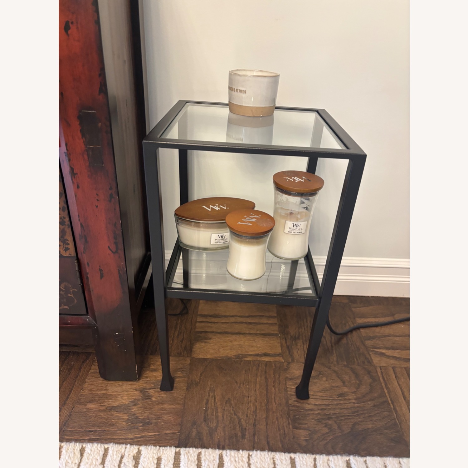 Pottery Barn Tanner Black Glass Coffee Table - image-5