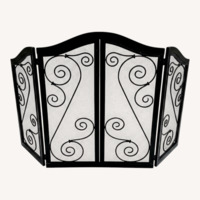 Black Scroll DesignWrought Iron Fire Place Screen